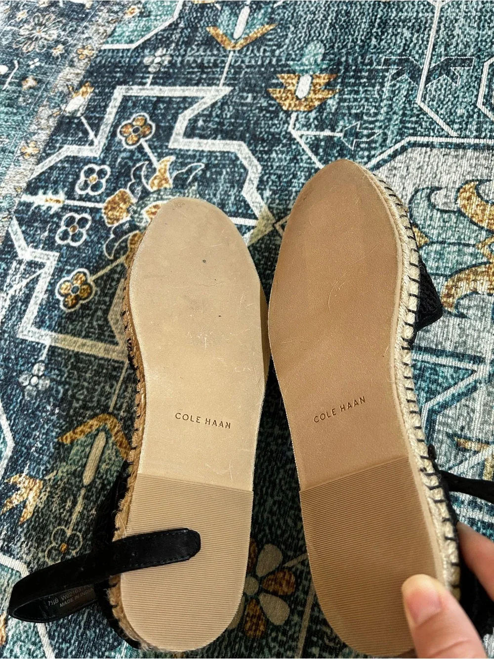 Black Lace and Natural Espadrille Flats - Women's Summer Shoes